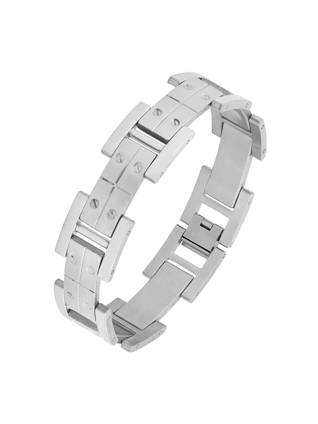 

ZIVOM Men Silver-Toned Silver-Plated Link Bracelet