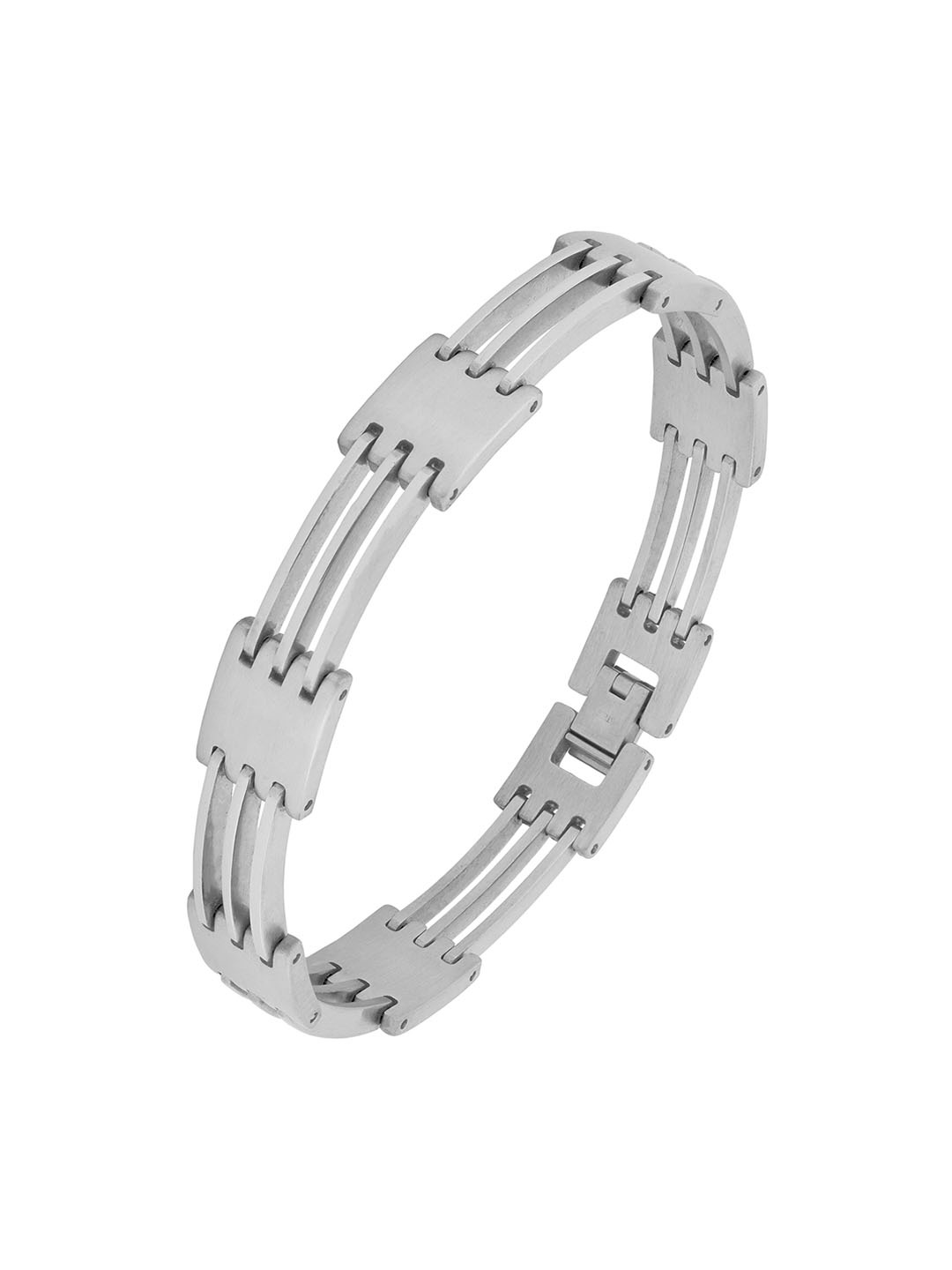 

ZIVOM Men Silver-Toned Silver-Plated Link Bracelet