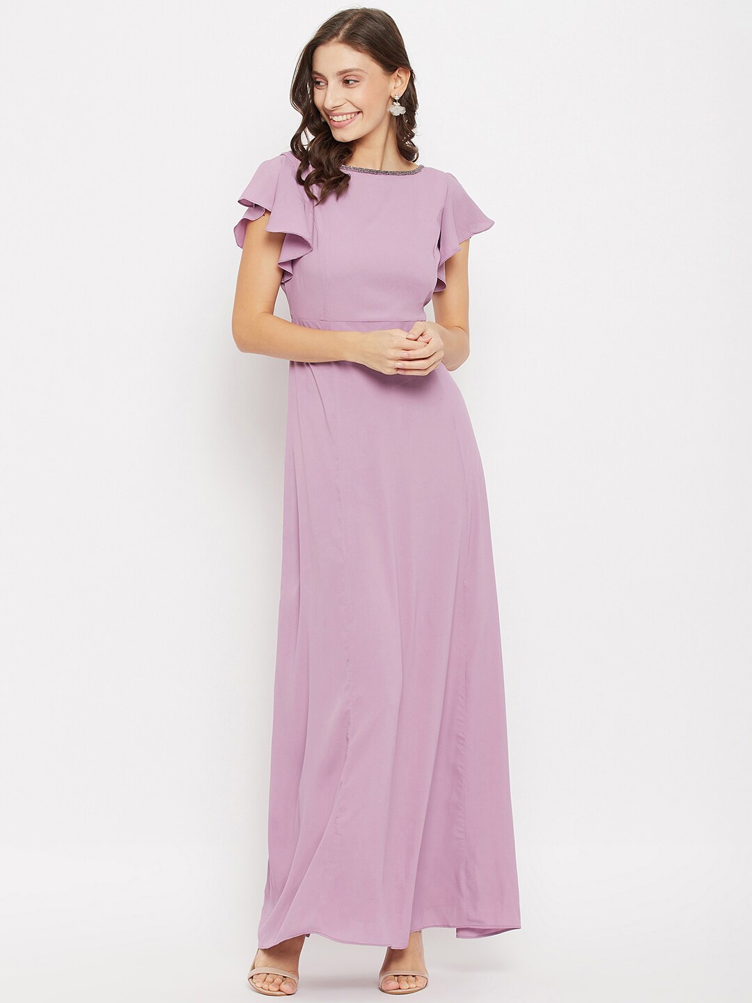 

Madame Purple Maxi Flared Sleeves Dress