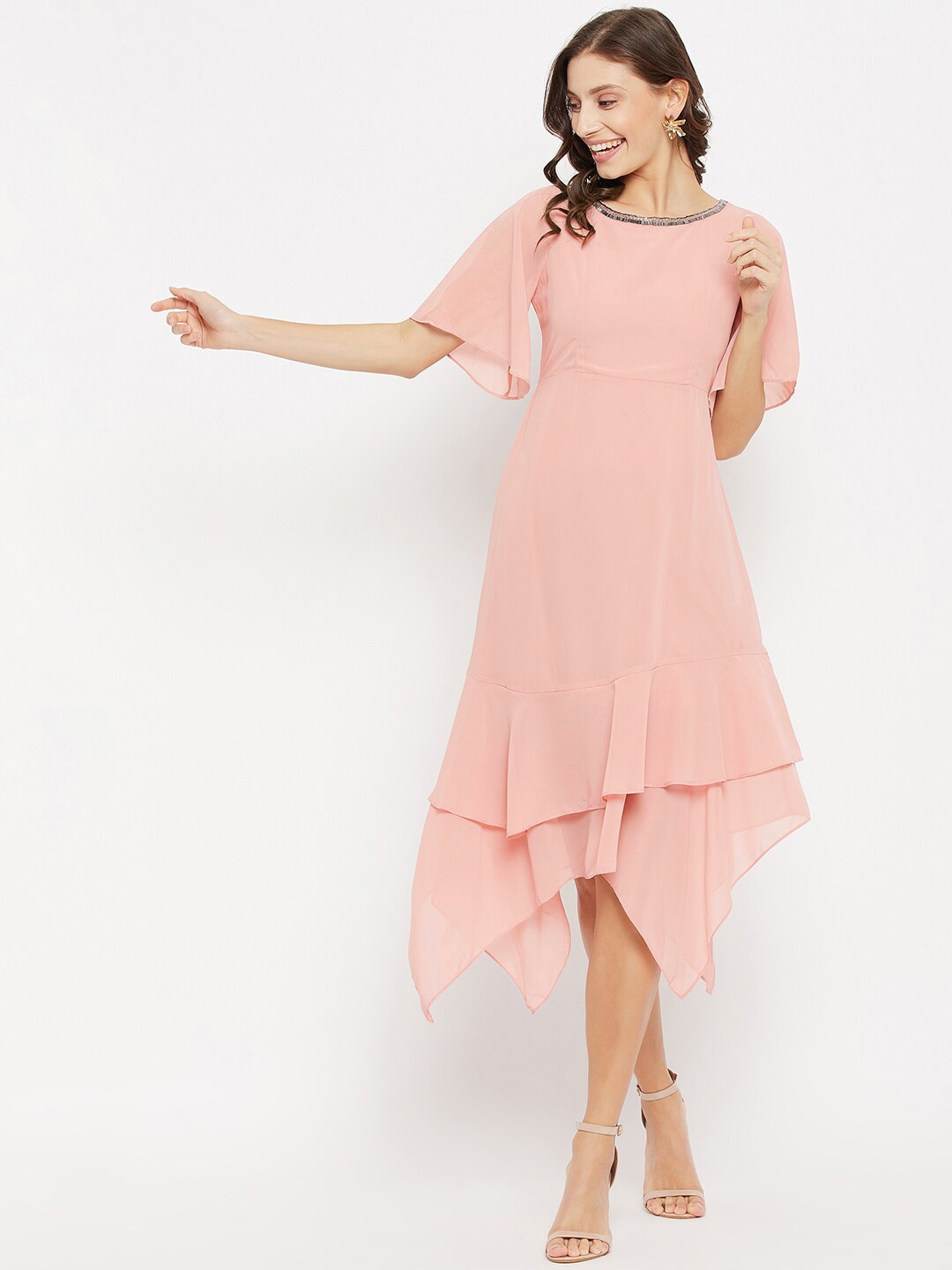 

Madame Pink A-Line Midi Dress