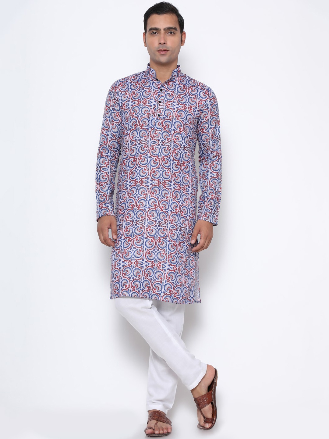 

GoStyle Floral Printed Cotton Kurta, Lavender