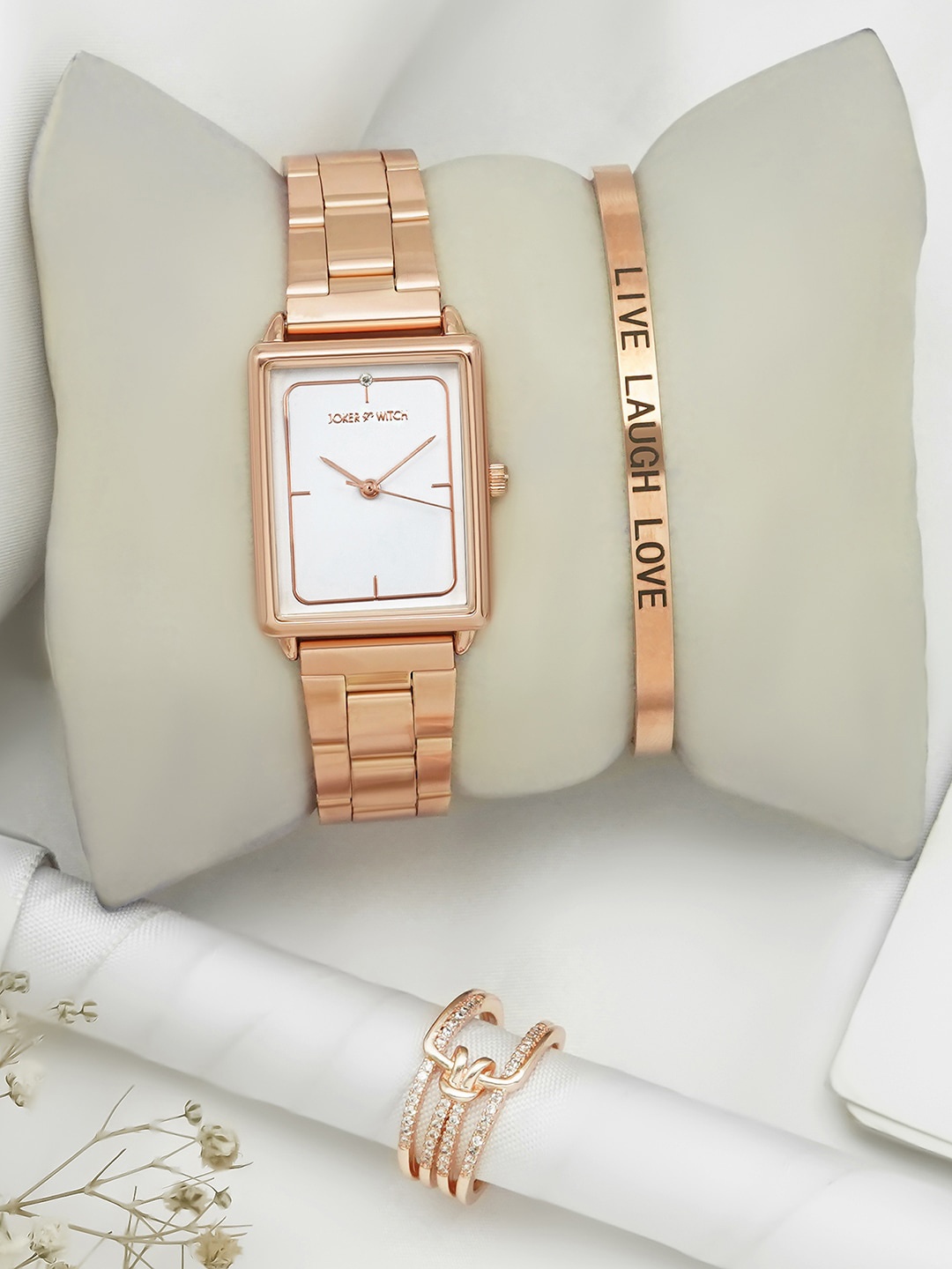 

JOKER & WITCH Women White Dial & Rose Gold Toned Straps Analogue Watch-JWLT641