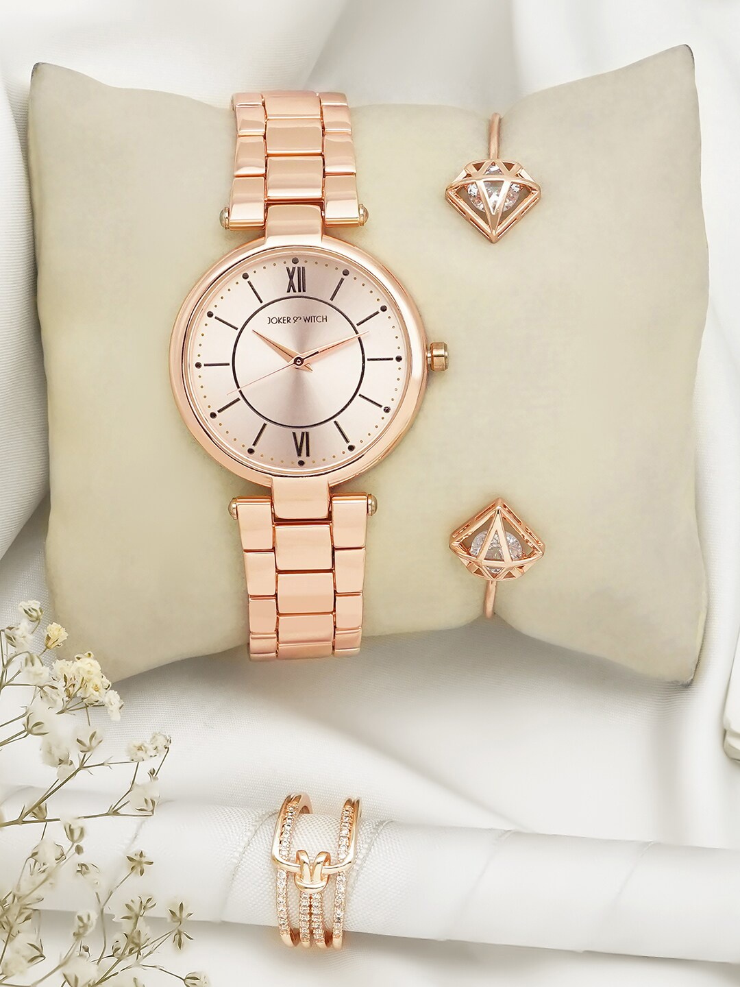 

JOKER & WITCH Women Watch Gift Set, Rose gold