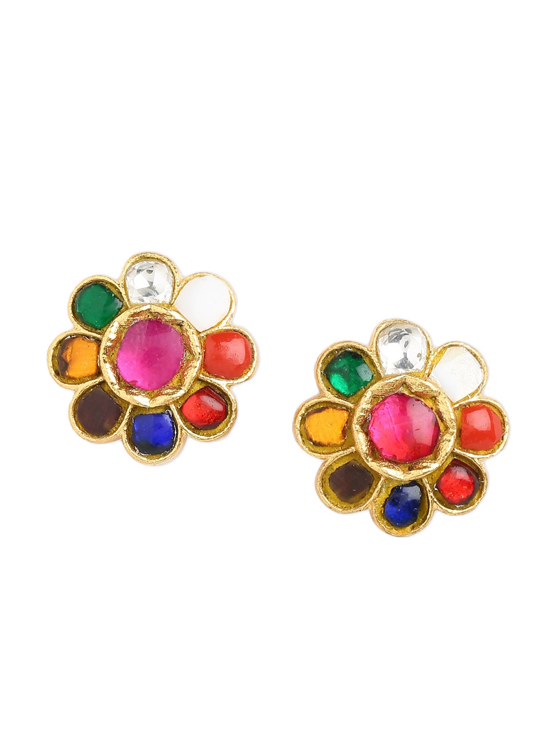 

ahilya Gold-Plated Circular Studs Earrings