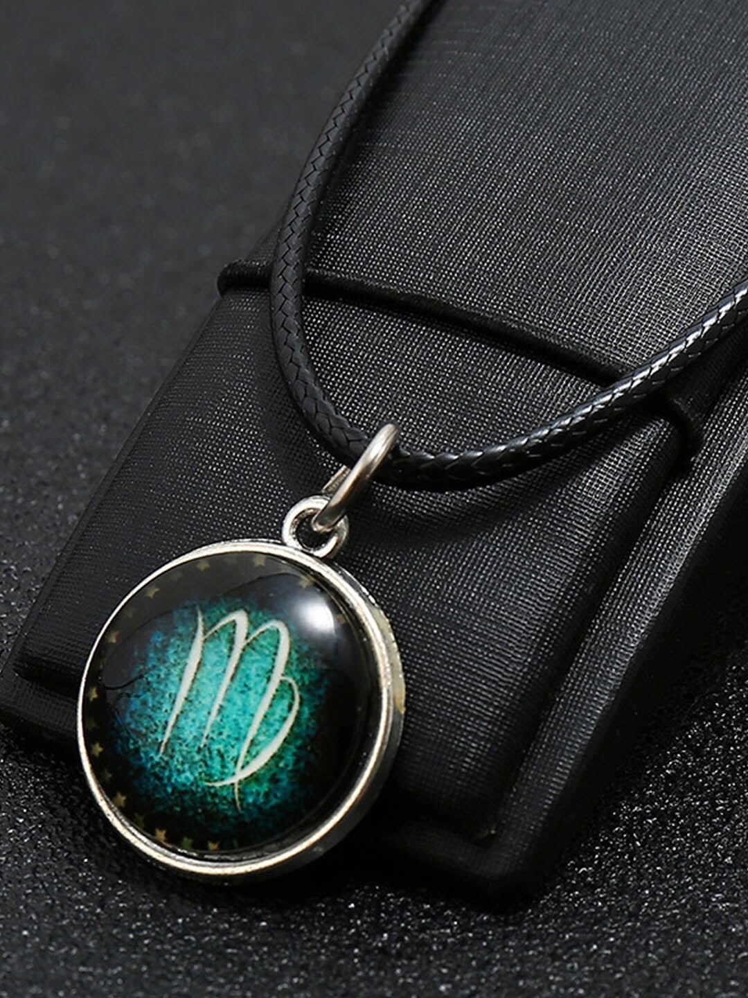 

Young & Forever Silver-Toned & Green Zodiac Virgo Star Pendant Necklace