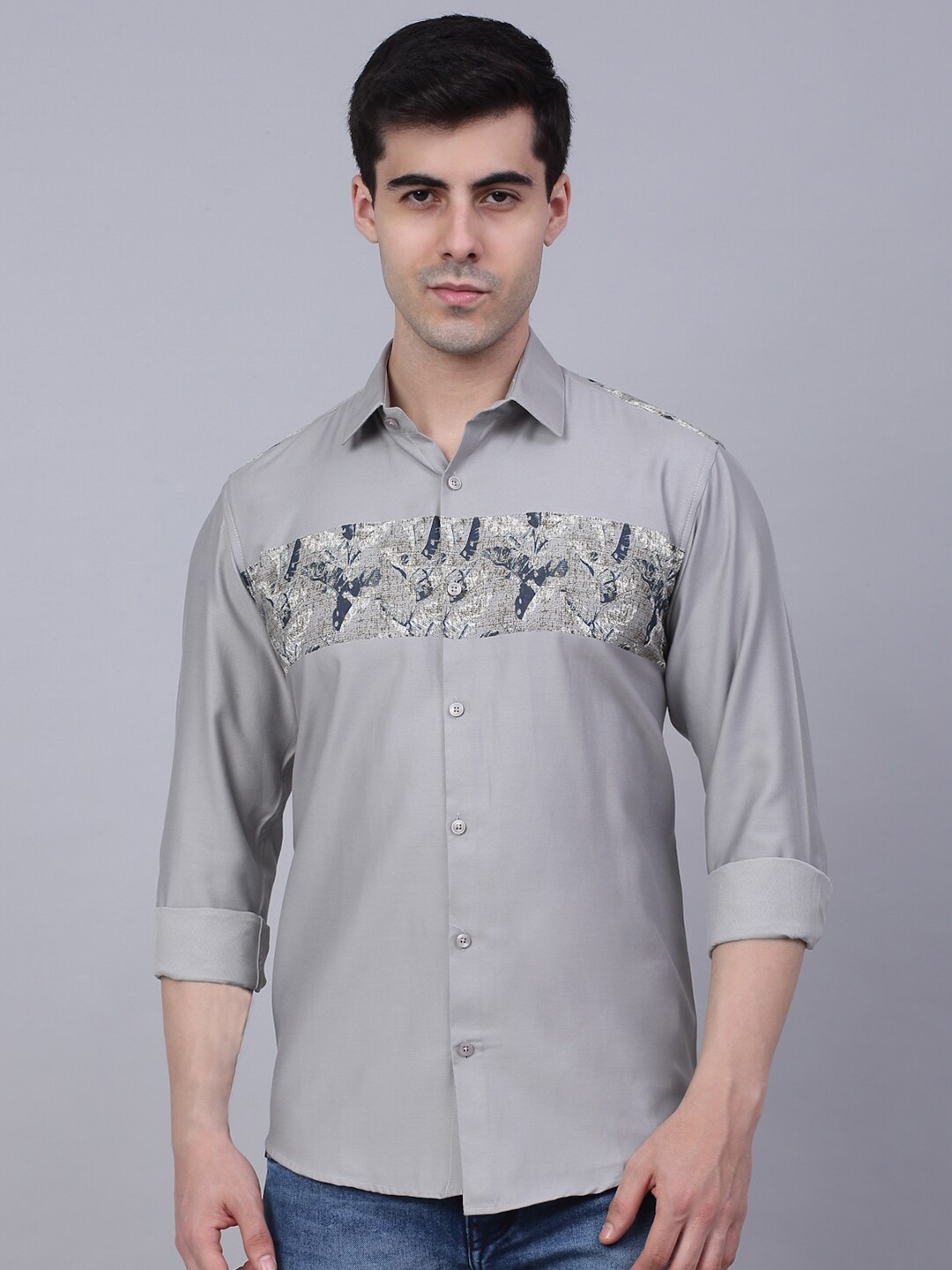 

JAINISH Men Classic Printed Casual Shirt, Grey