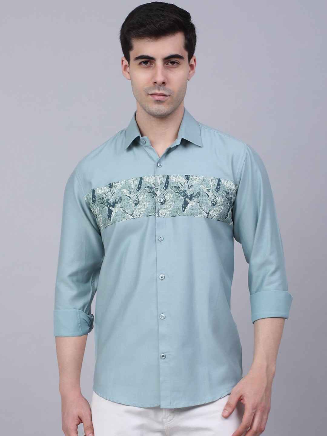 

JAINISH Men Classic Printed Casual Shirt, Sea green