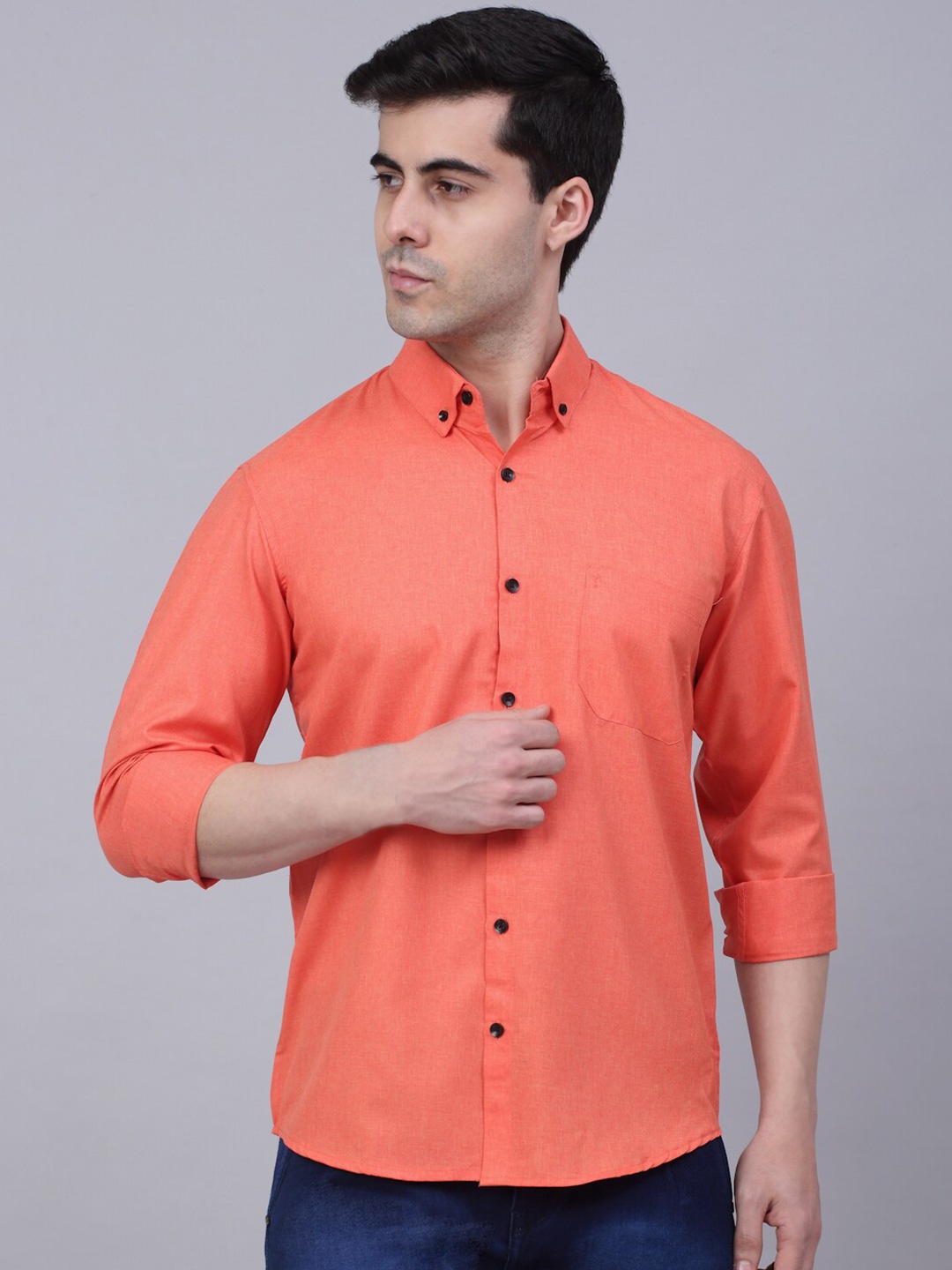 

JAINISH Men Peach-Coloured Classic Casual Shirt