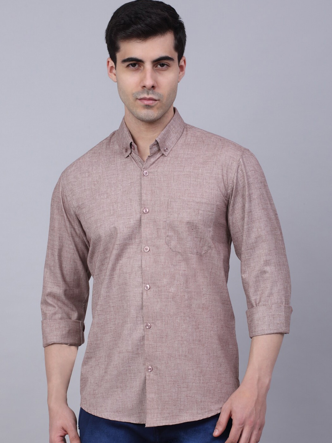 

JAINISH Men Mauve Classic Pure Cotton Casual Shirt