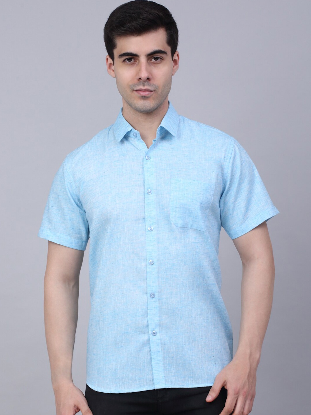 

JAINISH Men Blue Classic Pure Cotton Casual Shirt