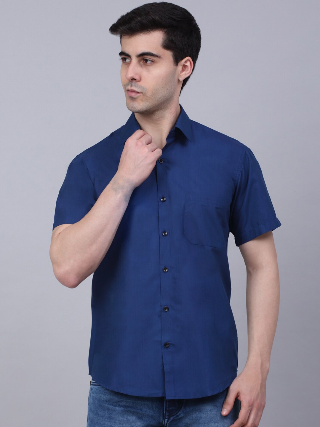 

JAINISH Men Blue Classic Pure Cotton Casual Shirt