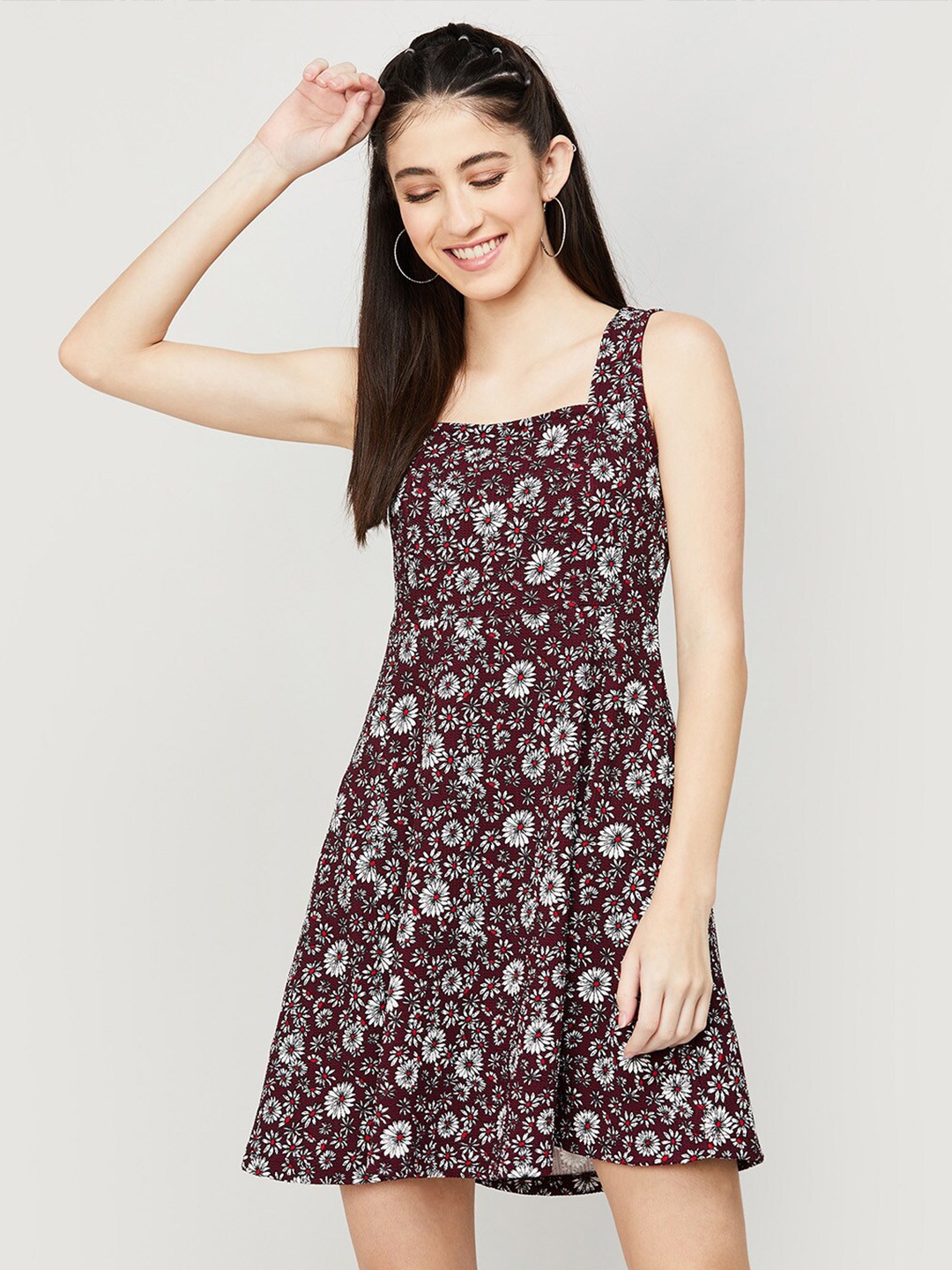 

Ginger by Lifestyle Burgundy Floral Mini Dress