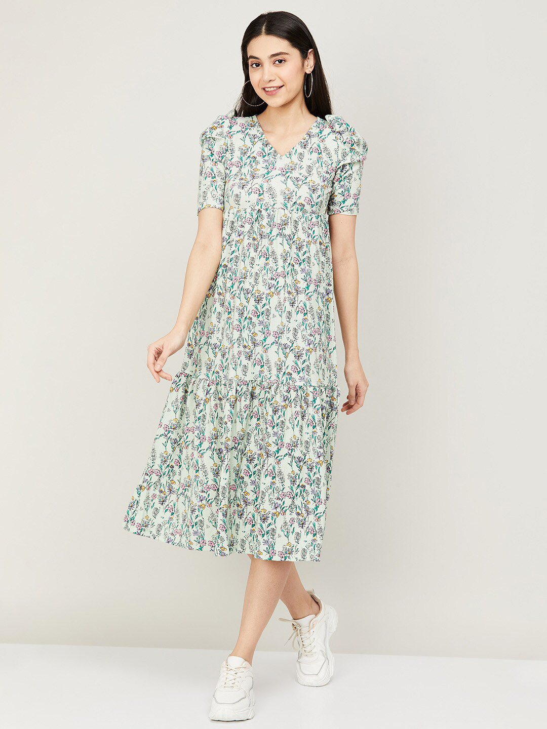 

Ginger by Lifestyle Pink Floral Printed Midi Dress