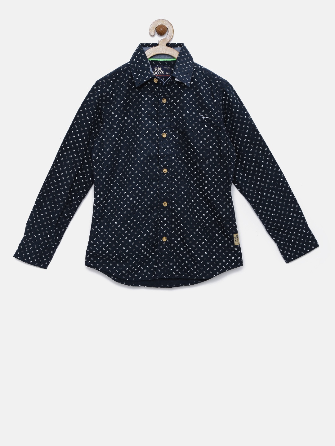 

Flying Machine Boys Navy Printed Casual Shirt, Navy blue