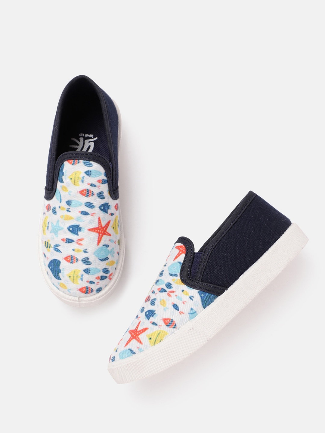 

YK Boys Conversational Printed Slip-On Sneakers, Navy blue