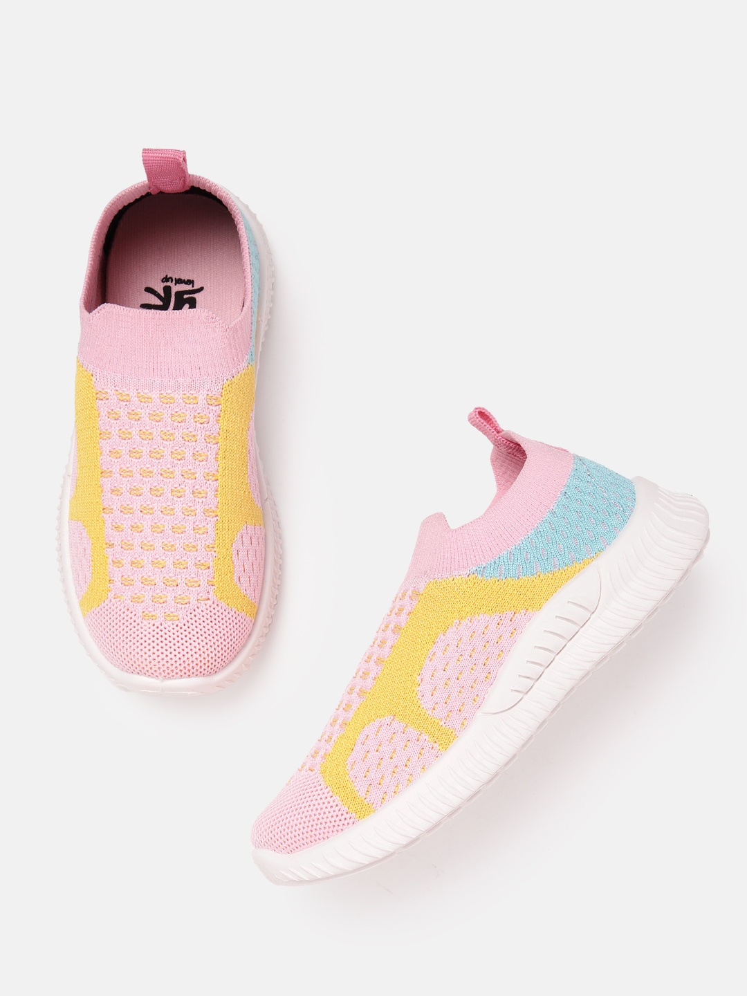 

YK Girls Woven Design Slip-On Sneakers, Peach