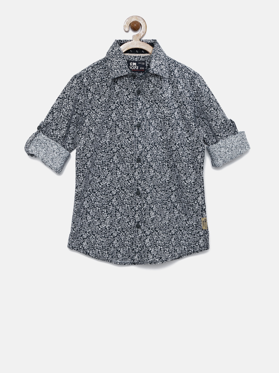 

Flying Machine Boys Navy Printed Casual Shirt, Navy blue