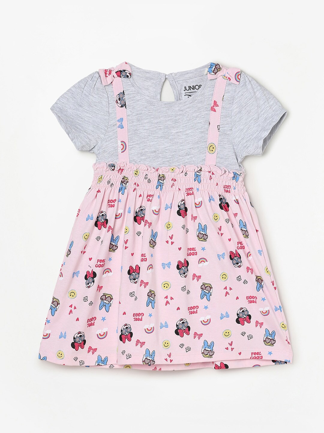

Juniors by Lifestyle Girls Mickey & Minnie Cotton Pinafore Dress, Pink