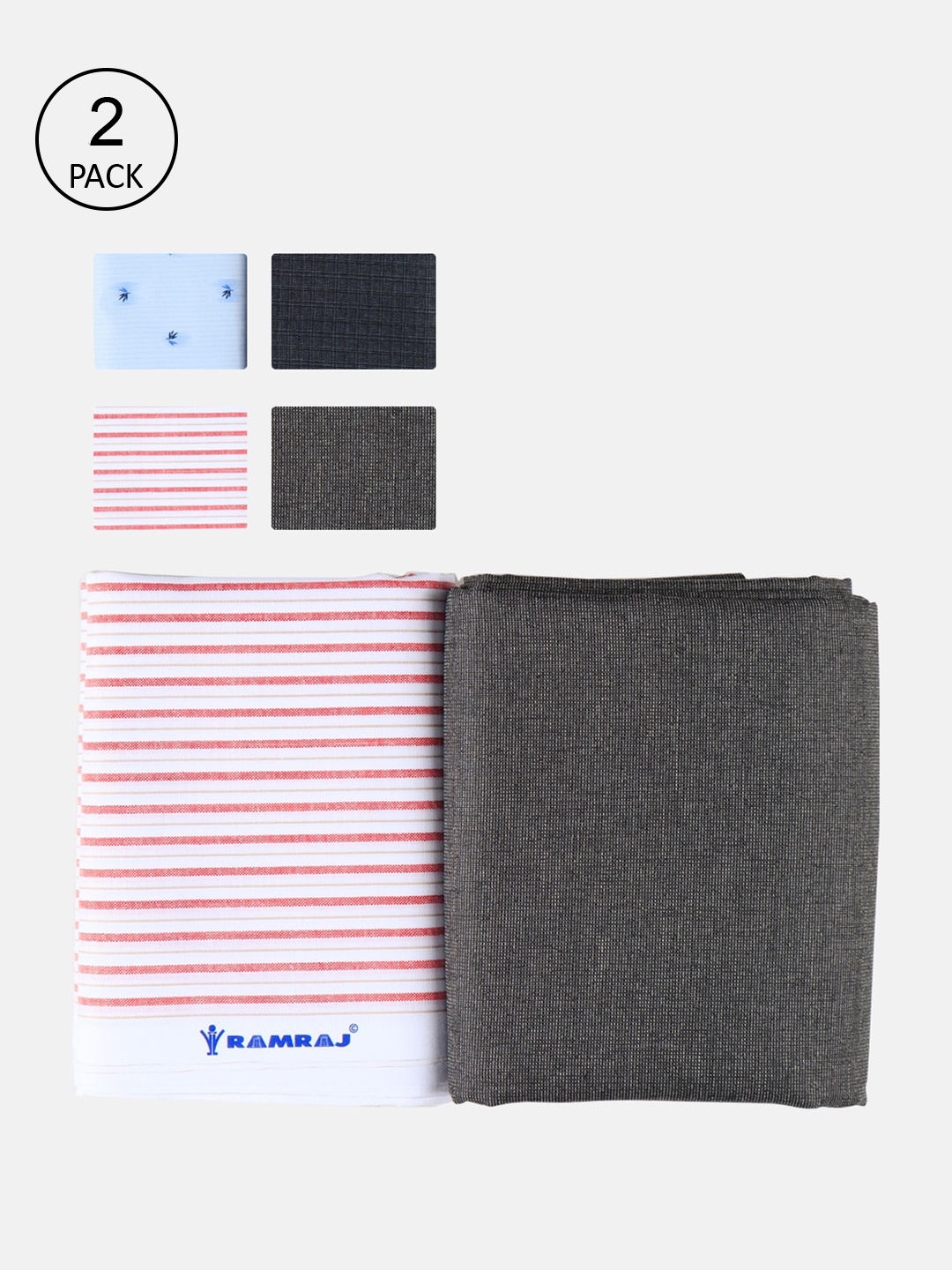 

Ramraj Men Blue & Grey Printed Shirt & Trouser Clothing Fabric Set, Multi
