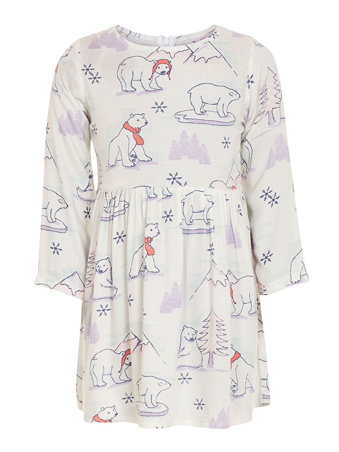 

BandBox White & Black Cotton Printed A-Line Dress