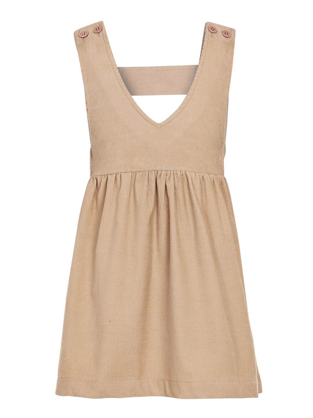 

BandBox Girls Brown V-Neck Cotton Fit & Flare Dress