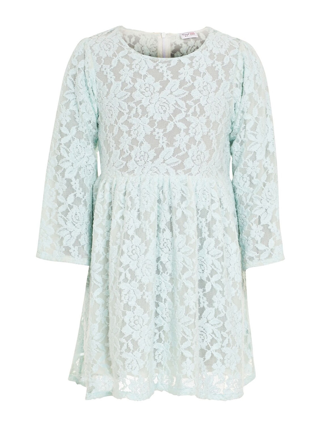 

BandBox Blue Floral Net A-Line Cotton Dress