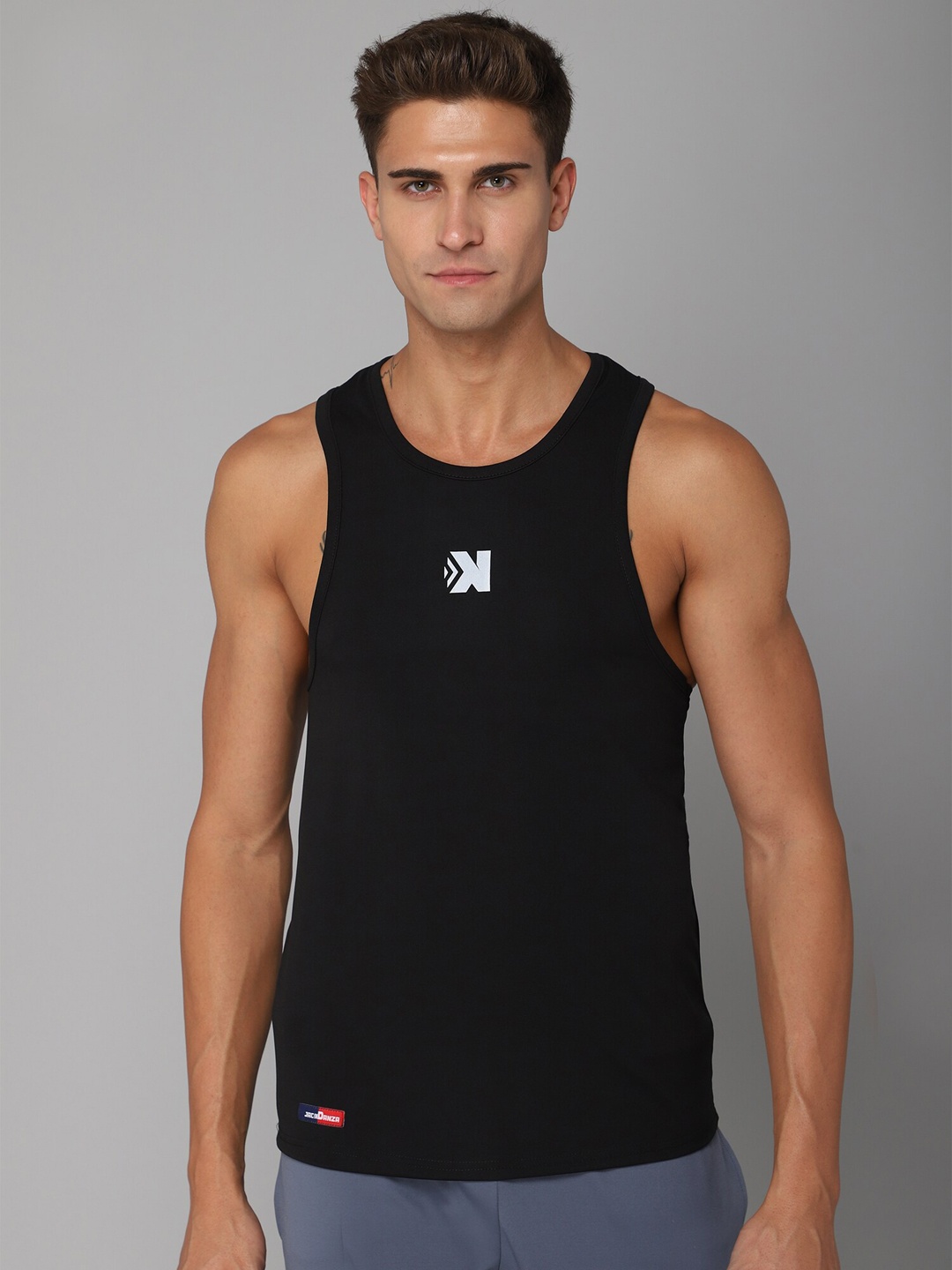 

JACKDANZA Men Black Solid Gym Vest