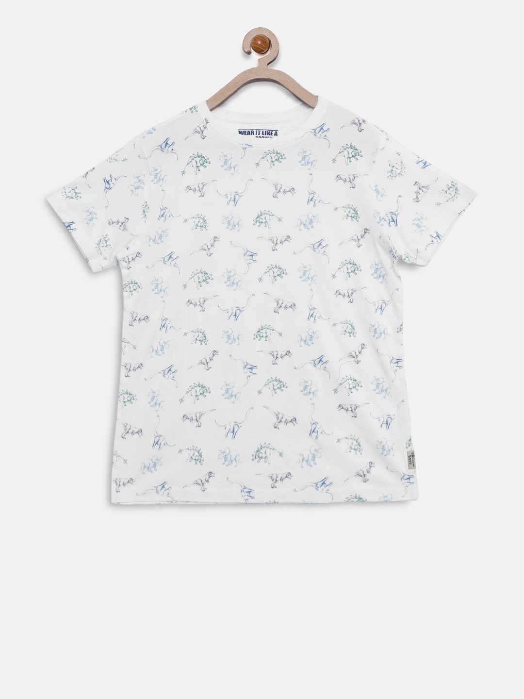 

Flying Machine Boys White Printed Round Neck T-shirt