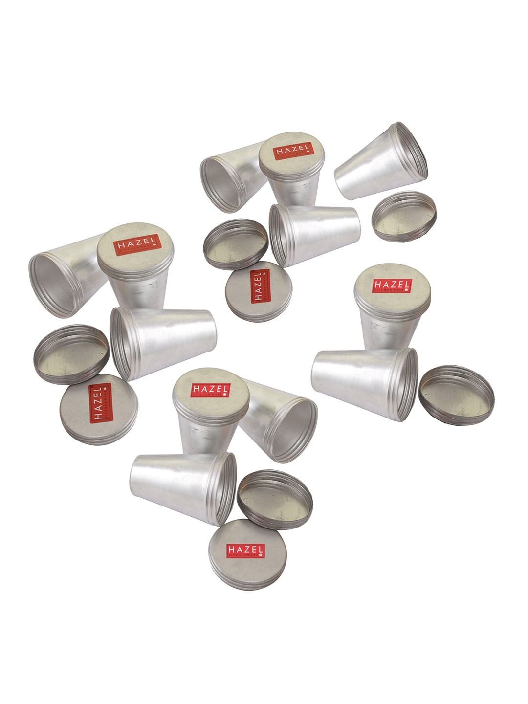 

HAZEL Set Of 12 Silver Aluminium Kulfi Moulds With Lid