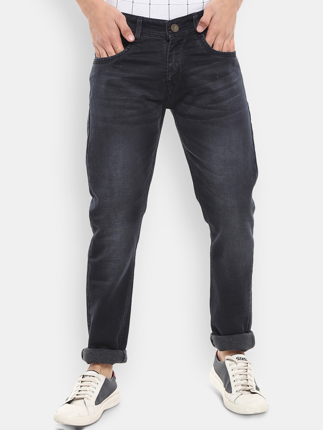 

V-Mart Men Black Classic Slim Fit Light Fade Cotton Jeans