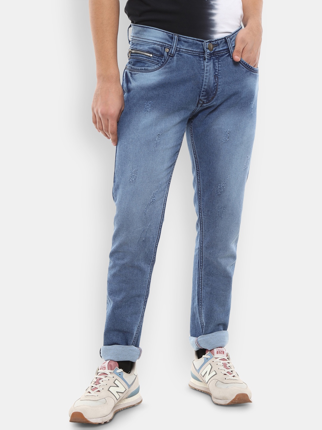 

V-Mart Men Blue Classic Slim Fit Light Fade Cotton Jeans