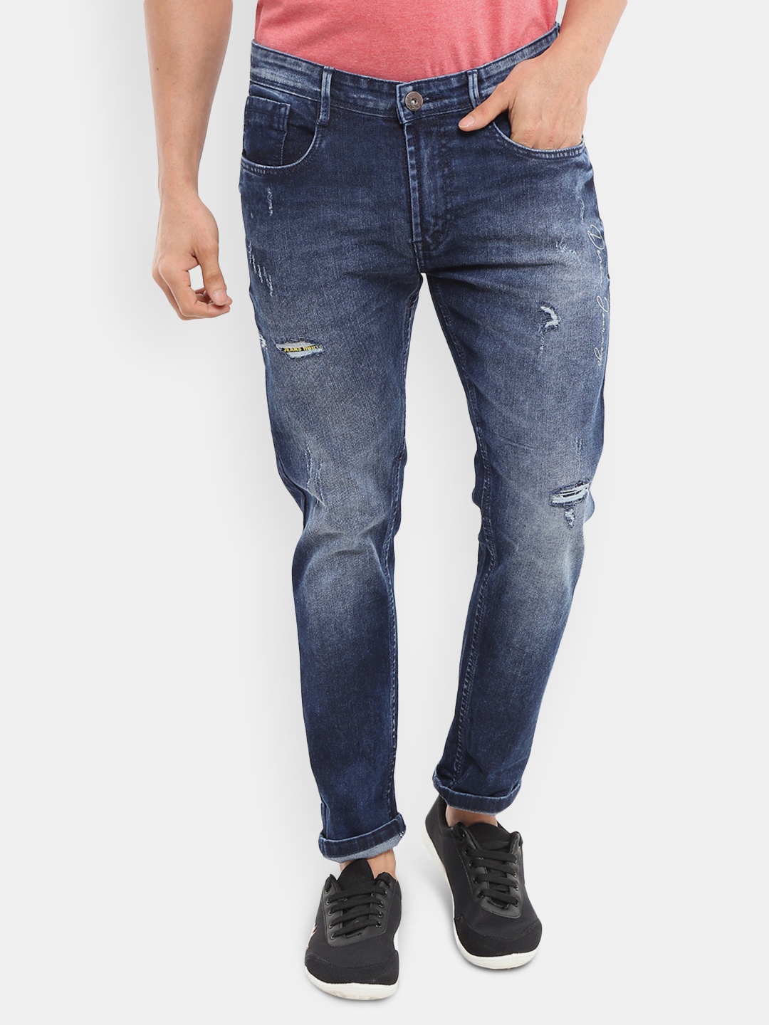 

V-Mart Men Blue Classic Mildly Distressed Light Fade Jeans