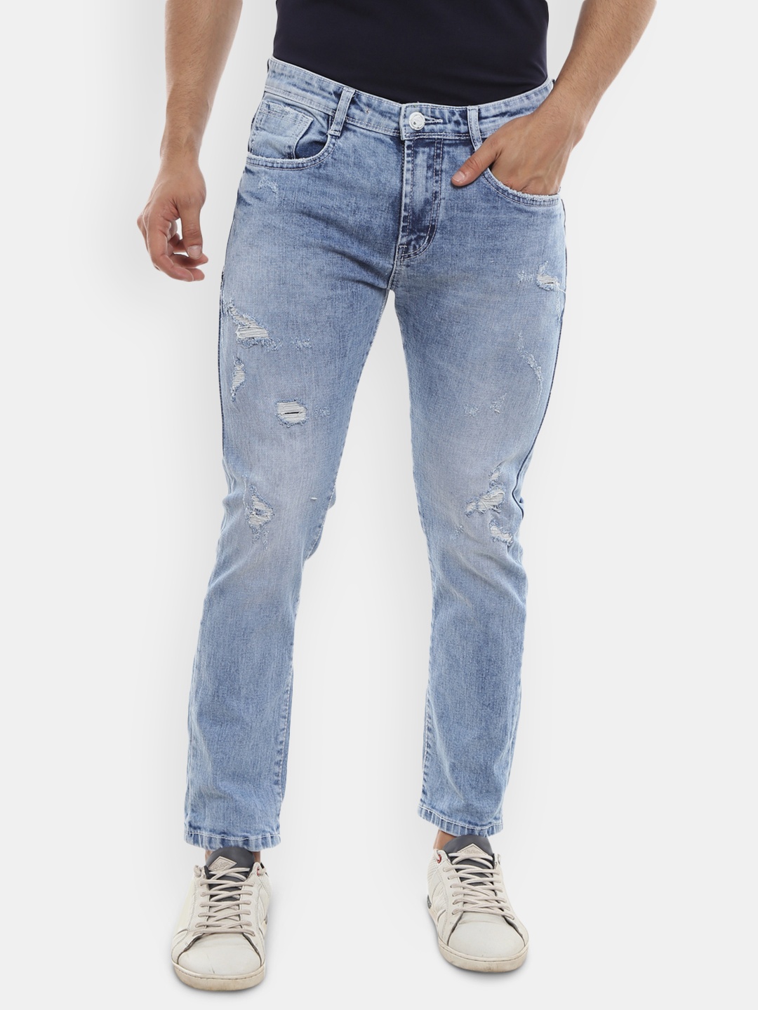 

V-Mart Men Blue Classic Mildly Distressed Heavy Fade Jeans