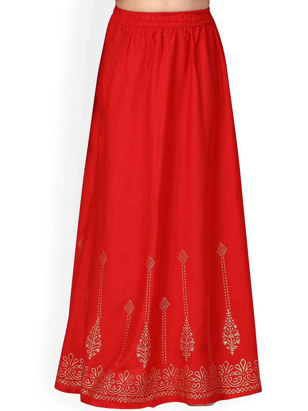 

Aarika Girls Red Printed Pure Cotton Maxi Skirt