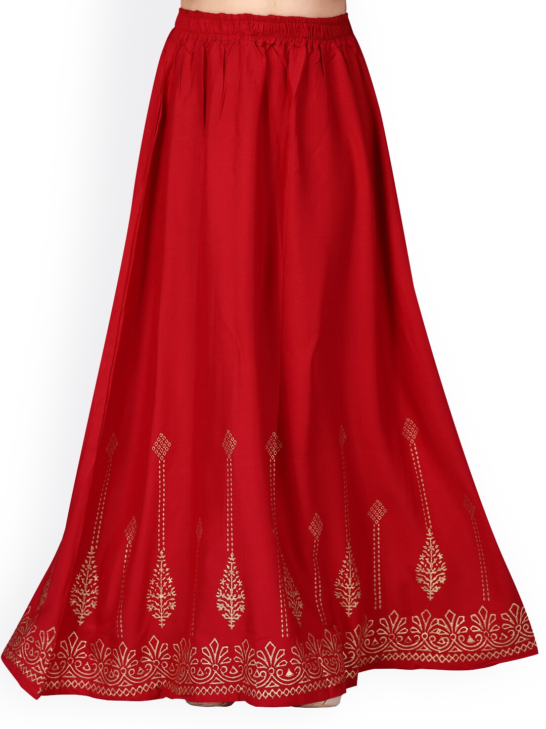 

Aarika Girls Maroon Printed Pure Cotton Flared Maxi Skirt