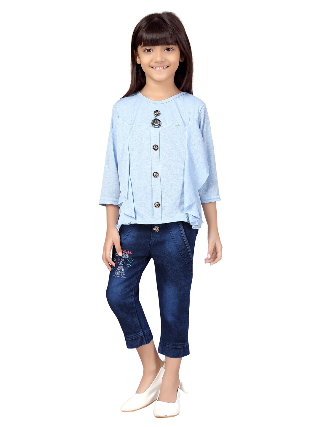

Aarika Girls Blue Top with Capris