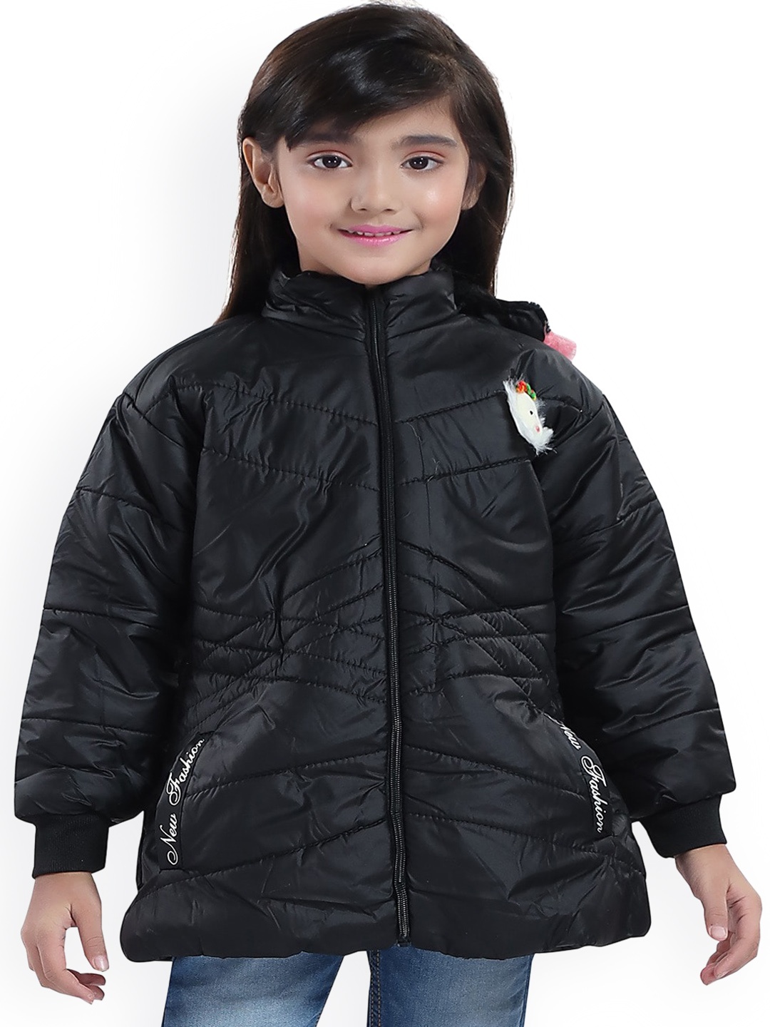 

Aarika Girls Black Longline Hooded Padded Jacket