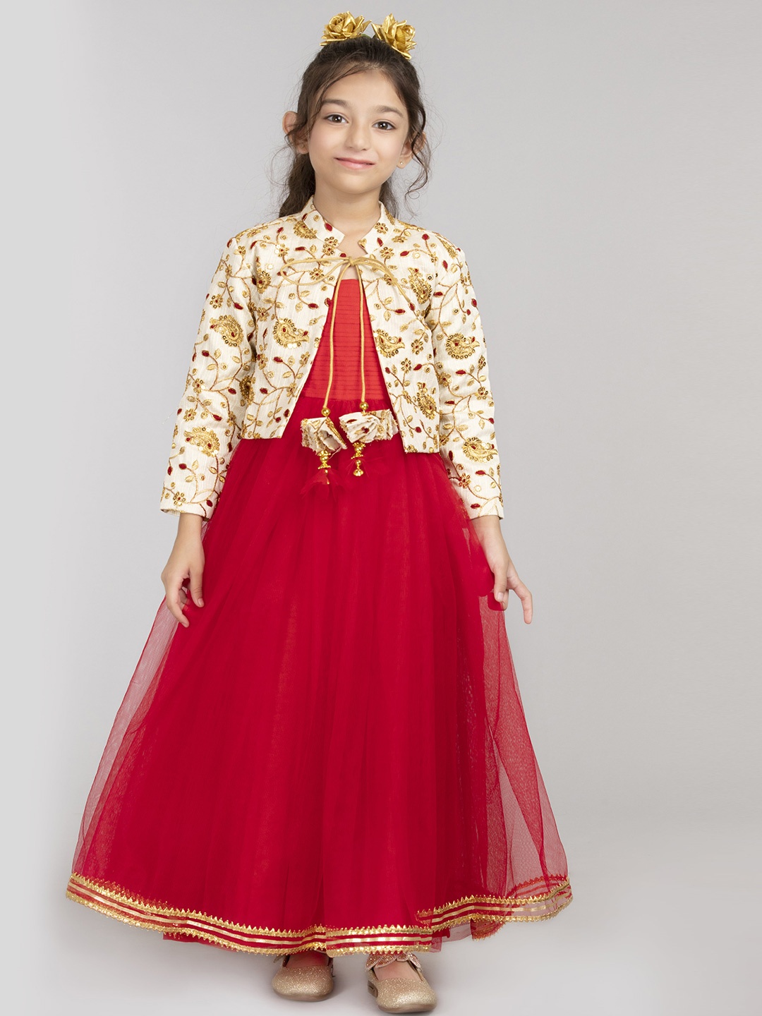 

BYB PREMIUM Red Net Maxi Dress With Jacket
