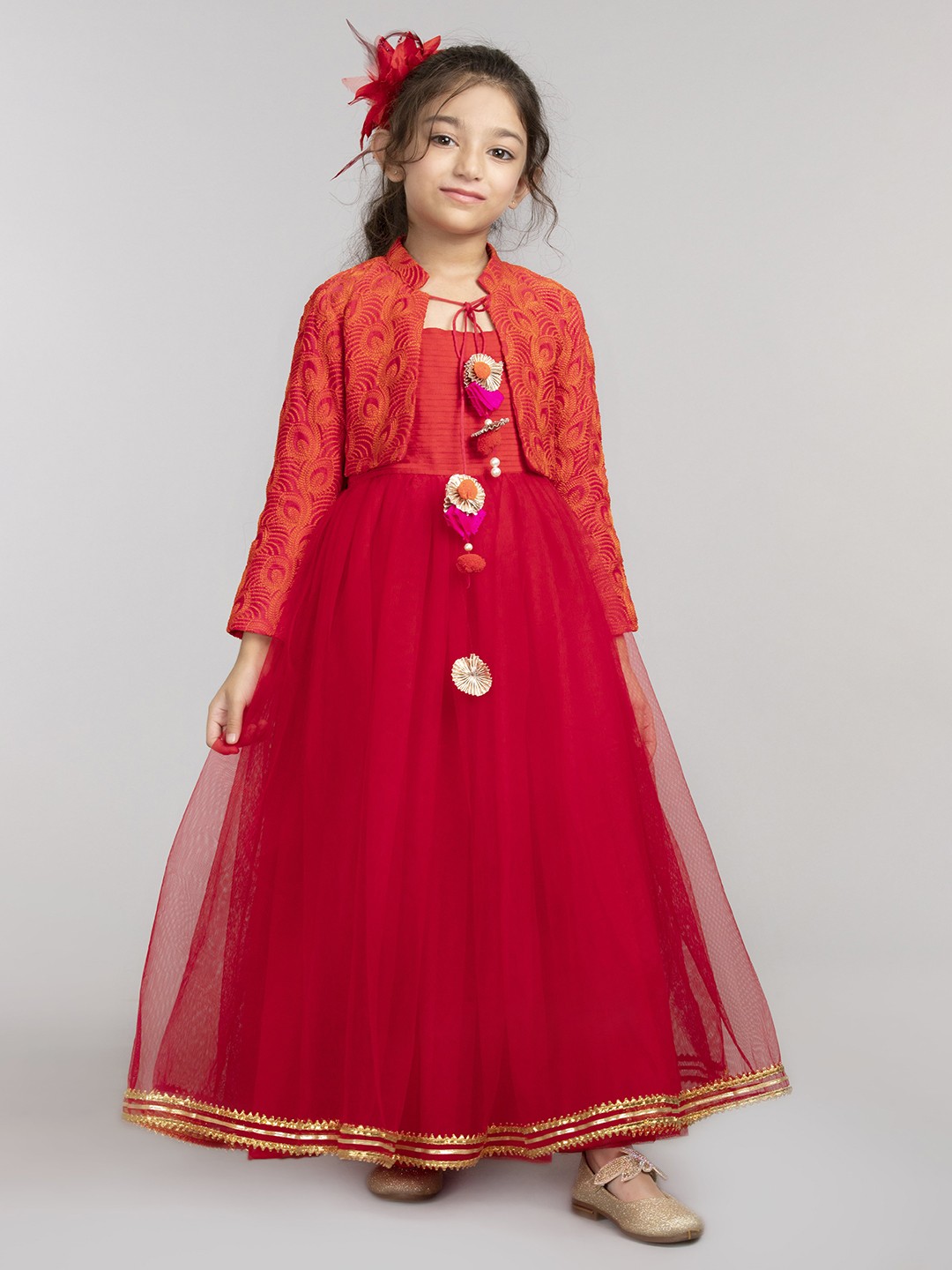 

BYB PREMIUM Red Net Maxi Maxi Dress