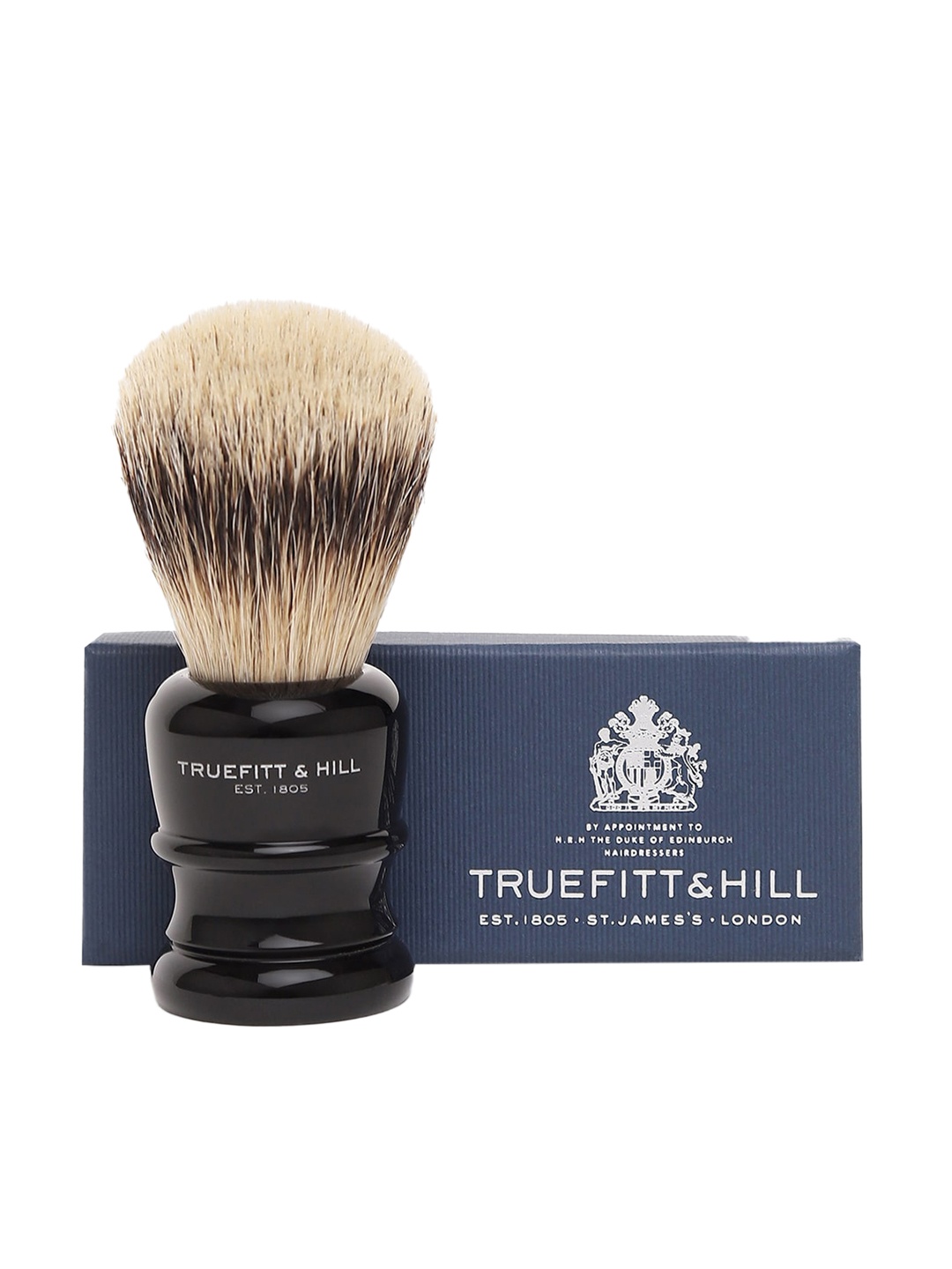 

TRUEFITT & HILL Men Faux Ebony Wellington Super Handmade Shaving Brush, Black