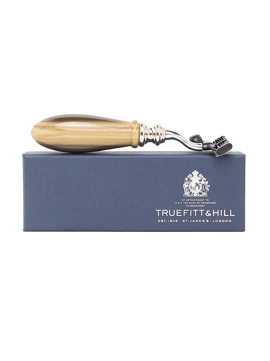

TRUEFITT & HILL Faux Horn Chrome Regency Mach-3 Razor, Brown