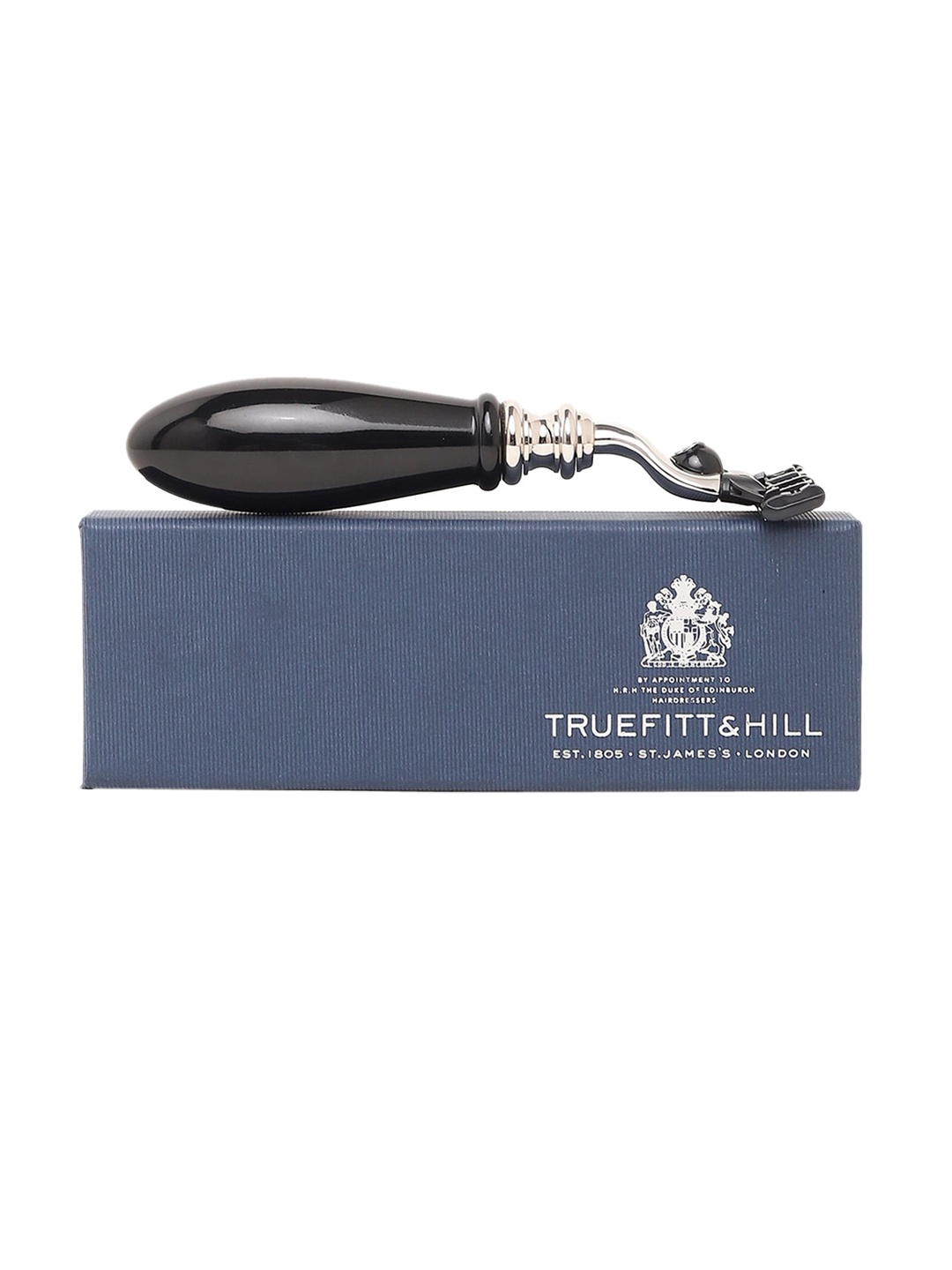 

TRUEFITT & HILL Men Faux Ebony Chrome Regency Mach-3 Shaving Razor, Black
