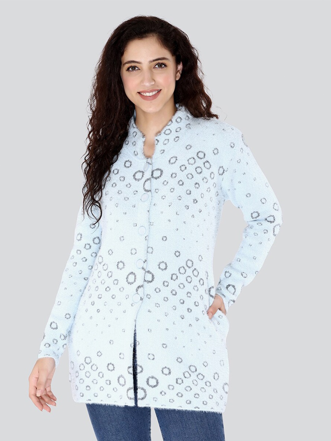 

Arshiya Women Blue & Grey Cardigan