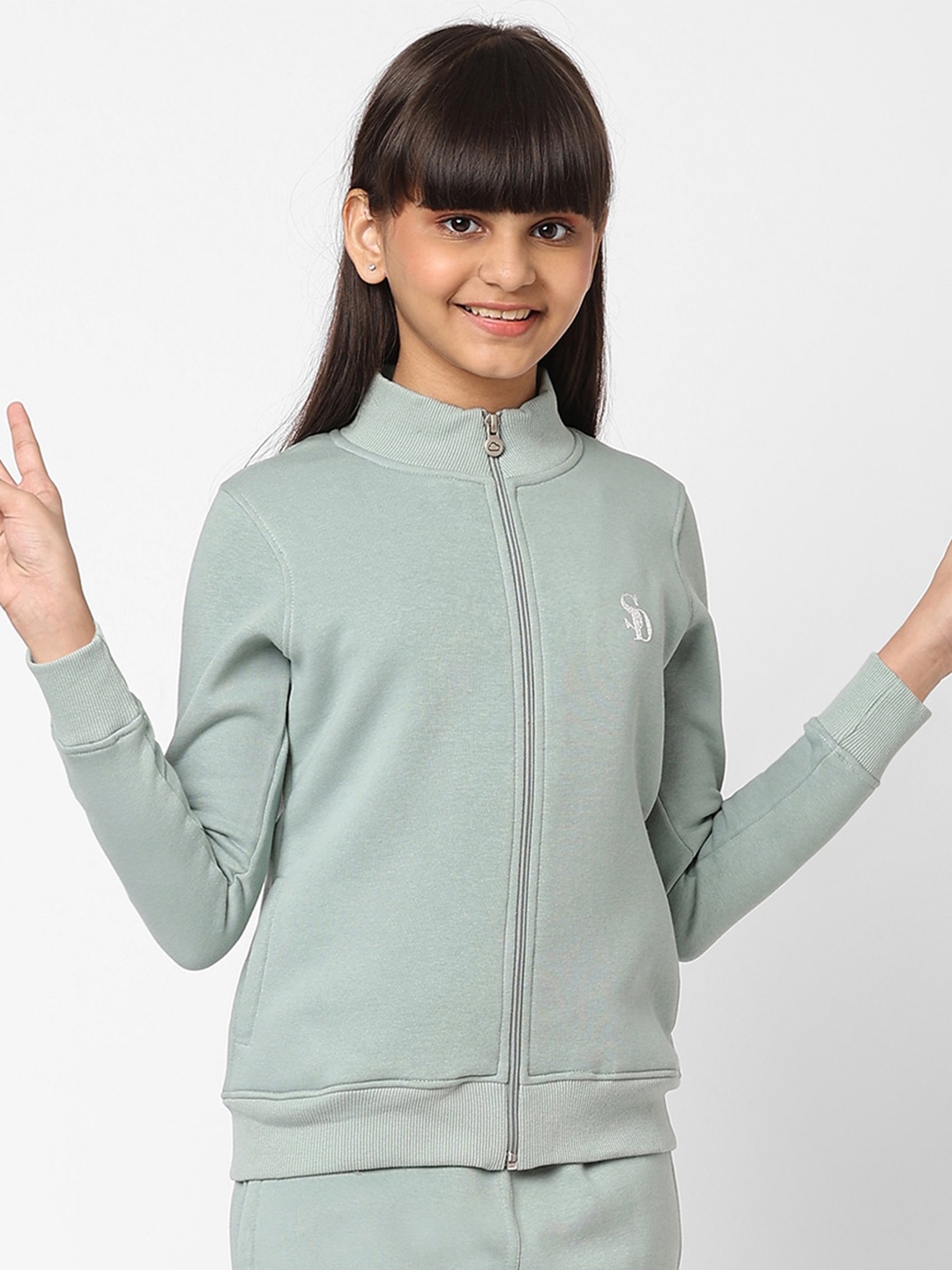 

Sweet Dreams Girls Sea Green Front Open Sweatshirt