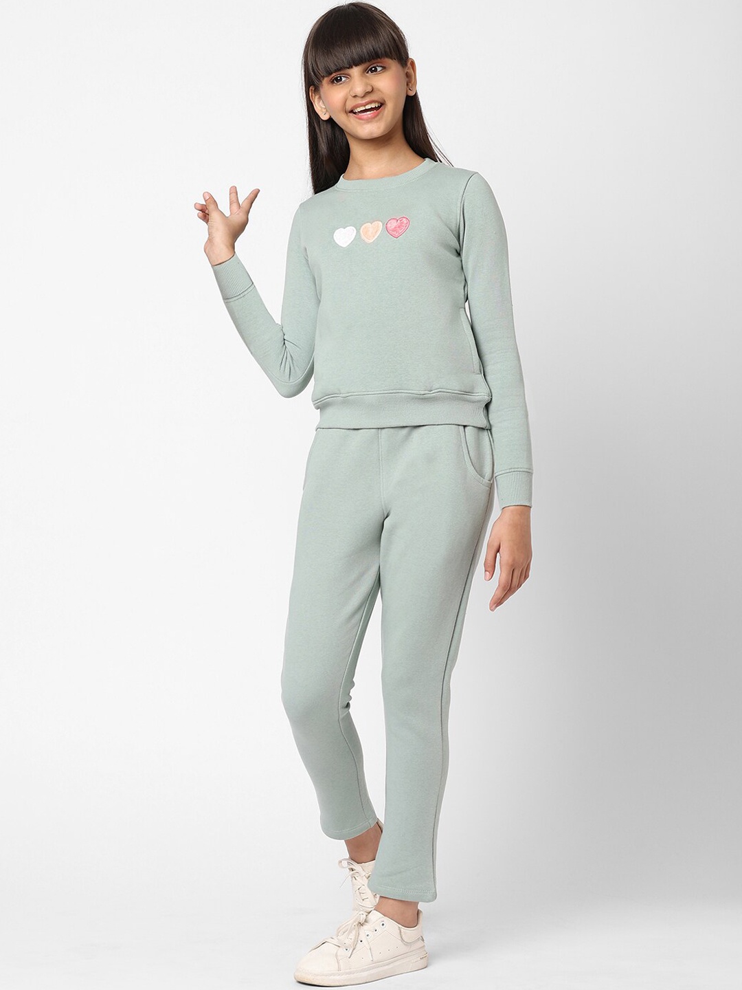 

Sweet Dreams Girls Green Fleece Tracksuits