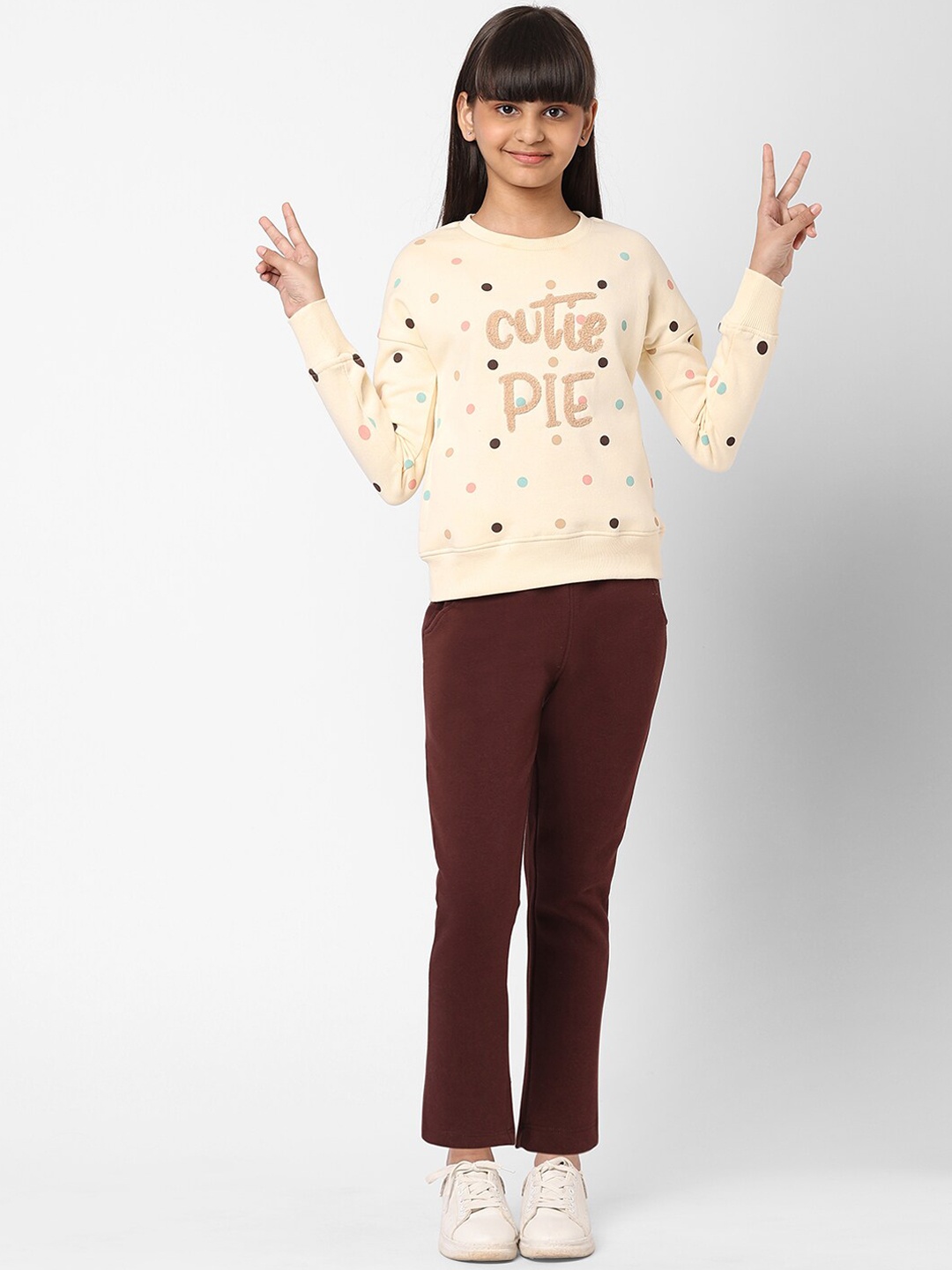

Sweet Dreams Girls Cream & Brown Fleece Tracksuits