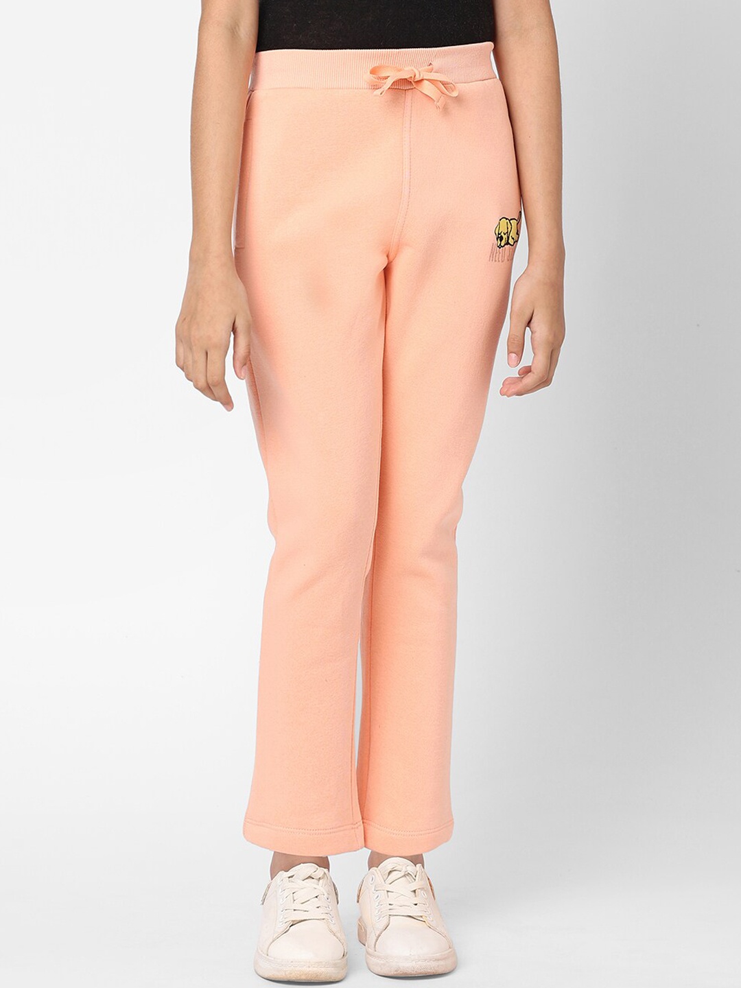 

Sweet Dreams Girls Peach-Coloured Fleece Track Pants