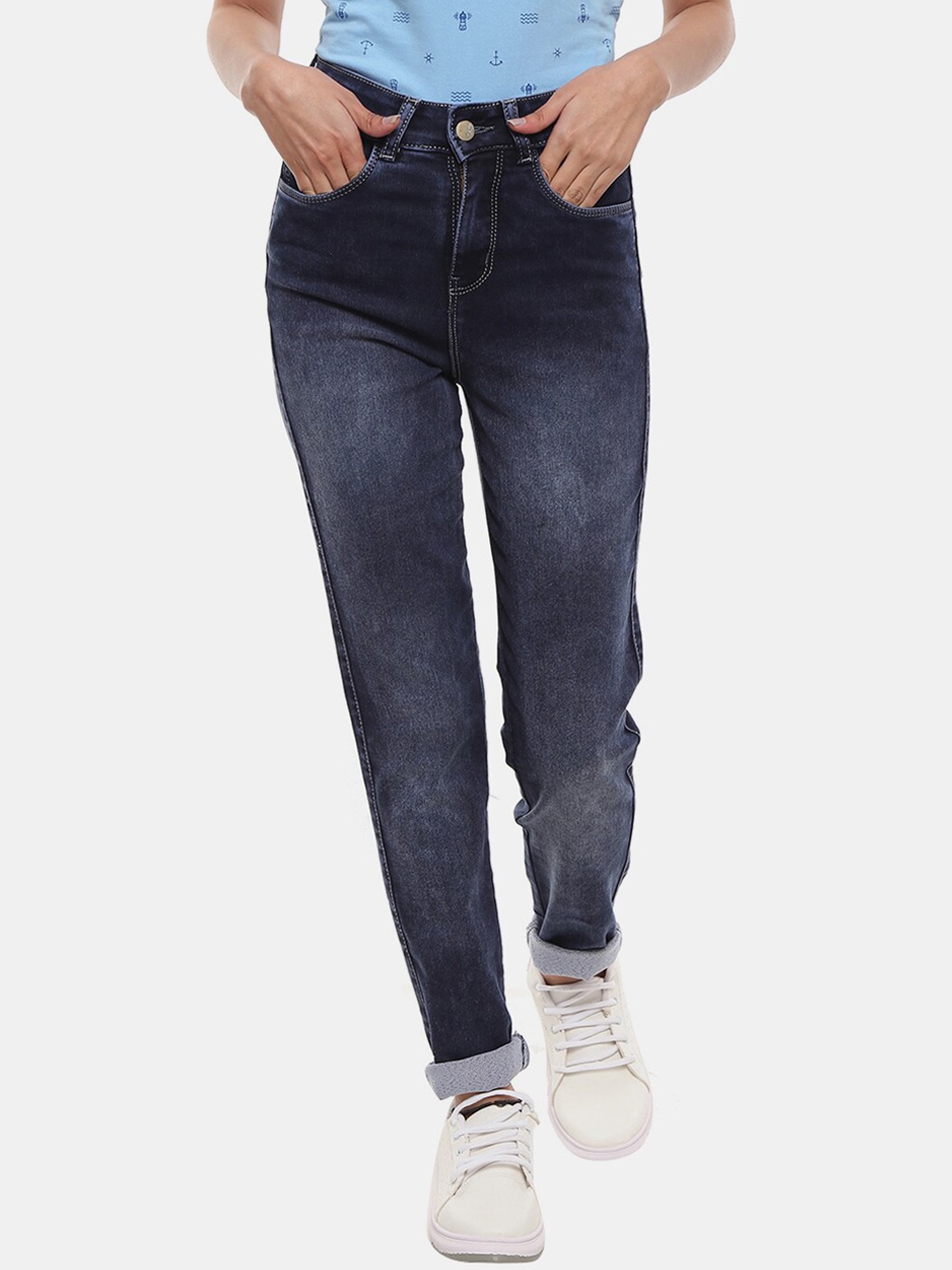 

V-Mart Women Classic Light Fade Cotton Jeans, Blue