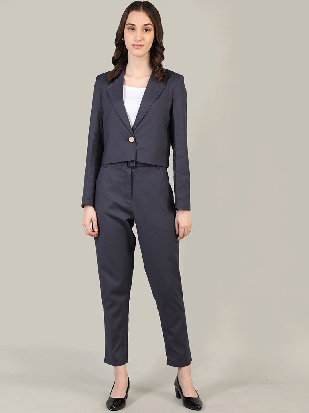 

Dlanxa Women Blue Single-Breasted Two-Piece Suit