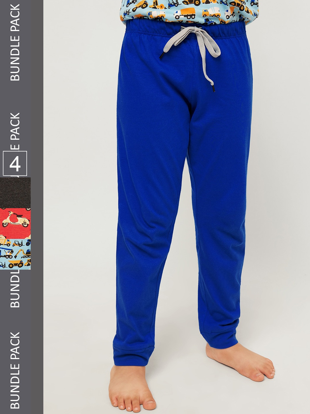 

frangipani Boys Pack Of 4 Printed Joggers Trousers, Blue